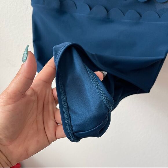 CUPSHE blue mesh v-neck monokini Sz M NWOT - Picture 8 of 10